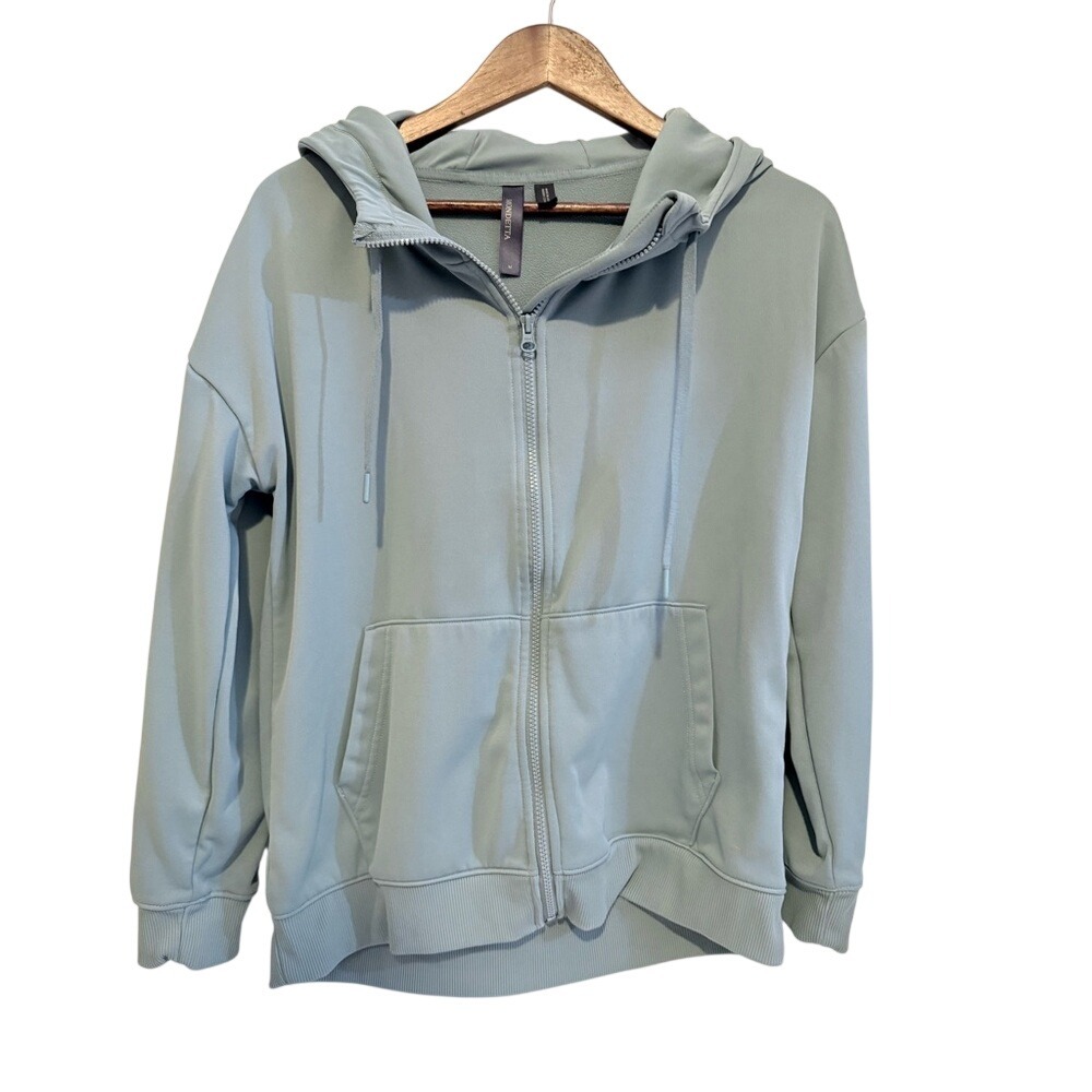 Mondetta Womens Medium Athletic Zip Up Green Hoodie‎ Size Medium